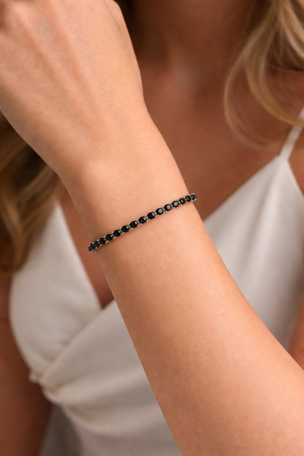 BRACCIALE TENNIS, BLACK  DIAMOND